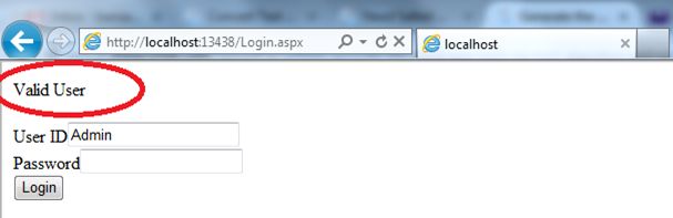 output for valid user